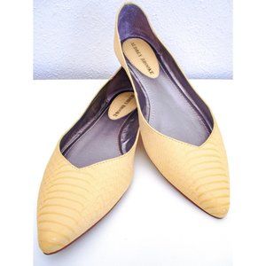 Audrey Brooke Almond Toe Yellow Flats- Cici